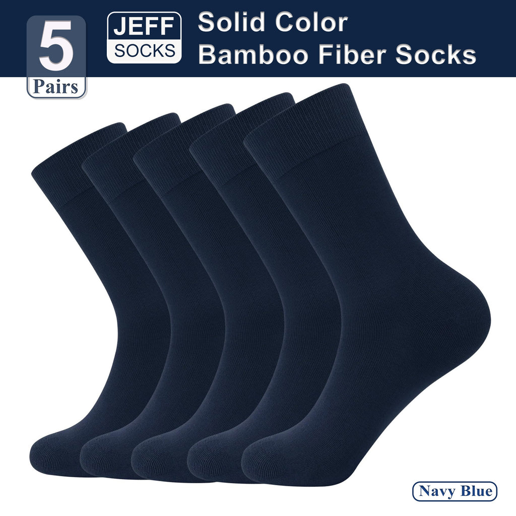 Women'S And Men'S 5-Pair Socks - Soft And Breathable Mid-Calf Socks, Lightweight Dress Socks with 3%, Vegan And Machine Washable, Solid Black
