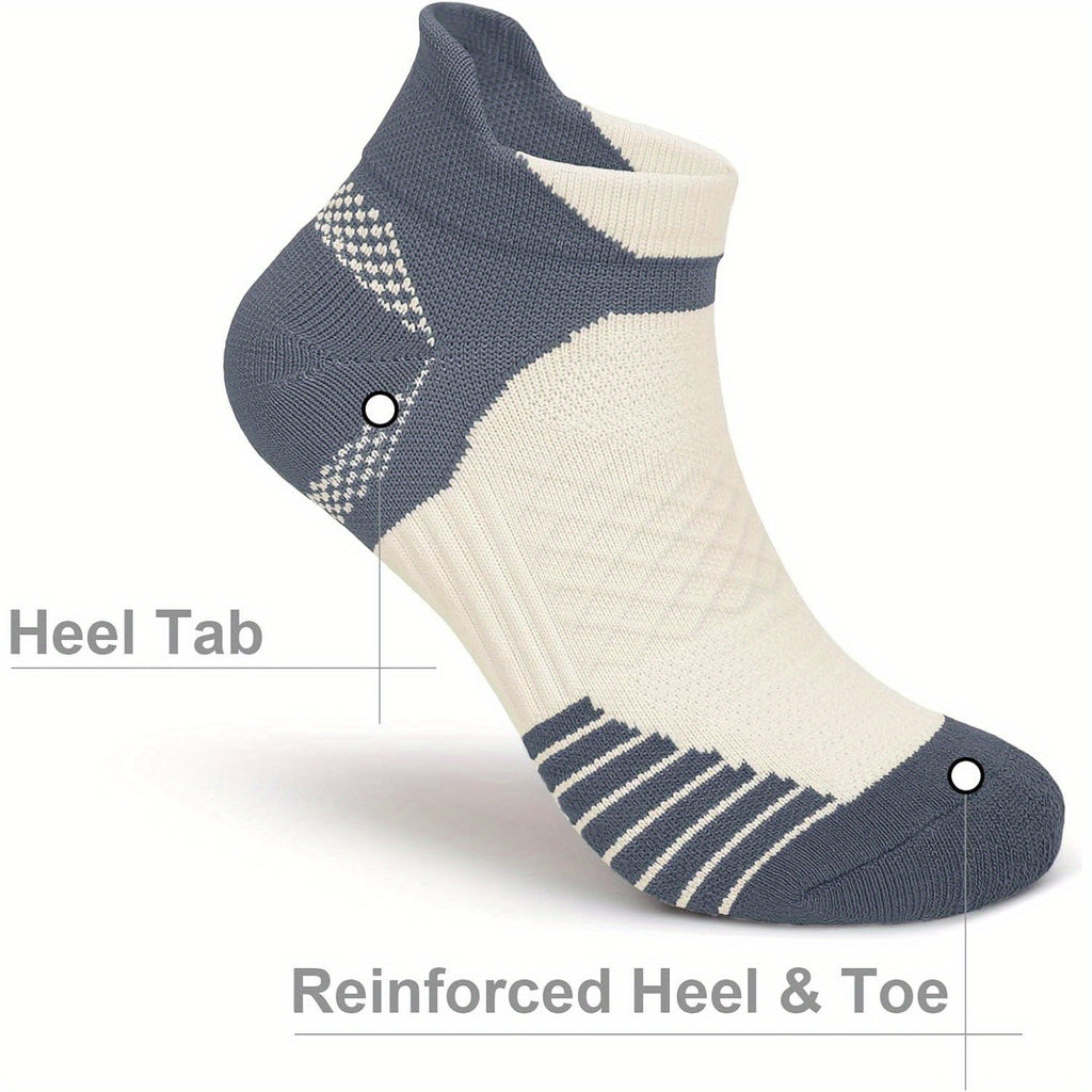 Men's and Women's Ankle Compression Socks 6 Pairs of Low Cut Running Socks