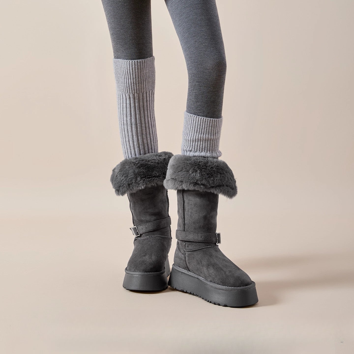 Women' Thickened Warm Sock Covers Suitable for Boots - Winter Calf Covers, Long Tube, Machine Washable Weather Socks for Snow Boots, Outdoor Activities & Daily Wear (Winter)