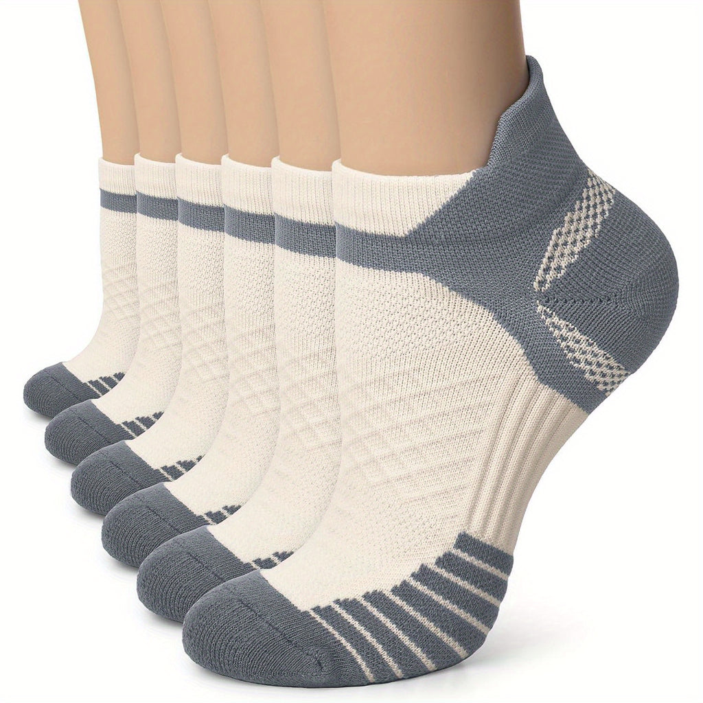 Men's and Women's Ankle Compression Socks 6 Pairs of Low Cut Running Socks