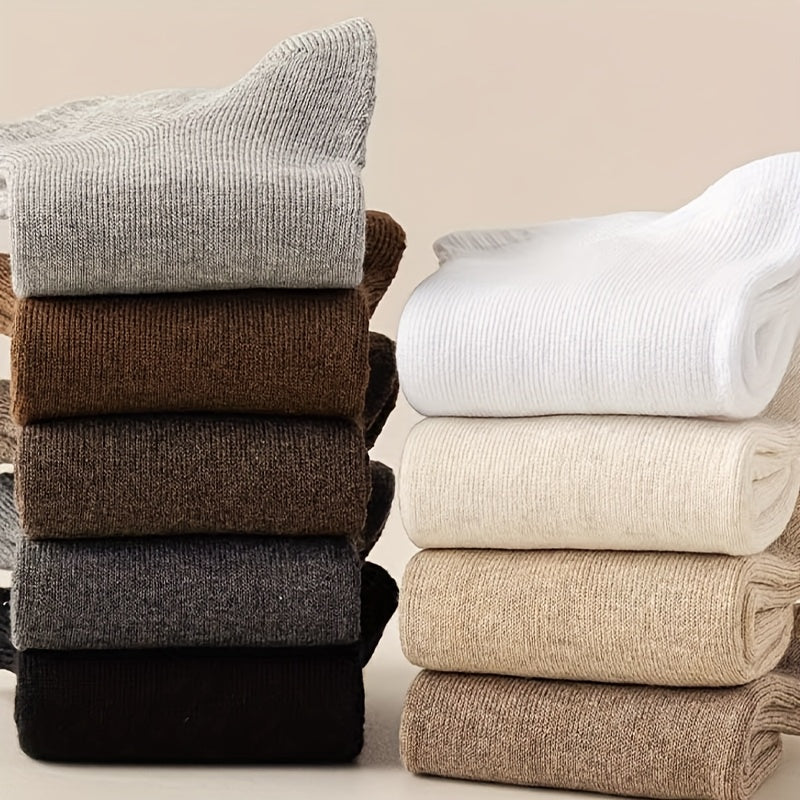 8 Pairs of Autumn\u002FWinter Short Novelty Solid Color Warm Sweat-Absorbent Simple -Lined Soft Comfortable Unisex Ankle Socks