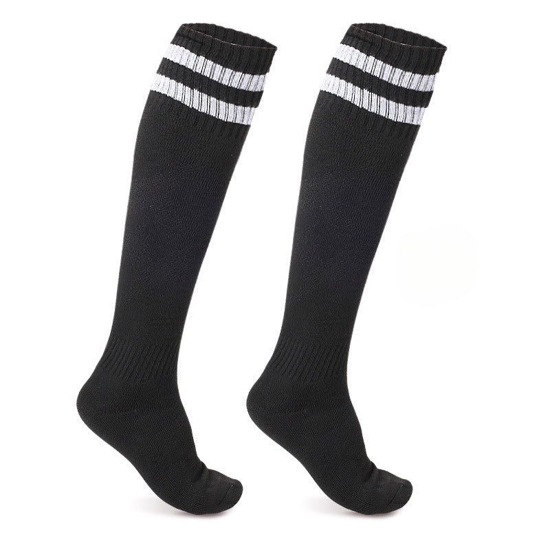 1 Pair of New Adult Sports Socks, Thick And Slip Leg Sports Socks, Thick And Slip, Breathable Leg, Wear, Shock-Absorbing, High-Elasticity And Snug Fit, Competitive Training Running Long Socks