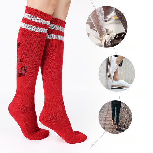 1 Pair of New Adult Sports Socks, Thick And Slip Leg Sports Socks, Thick And Slip, Breathable Leg, Wear, Shock-Absorbing, High-Elasticity And Snug Fit, Competitive Training Running Long Socks