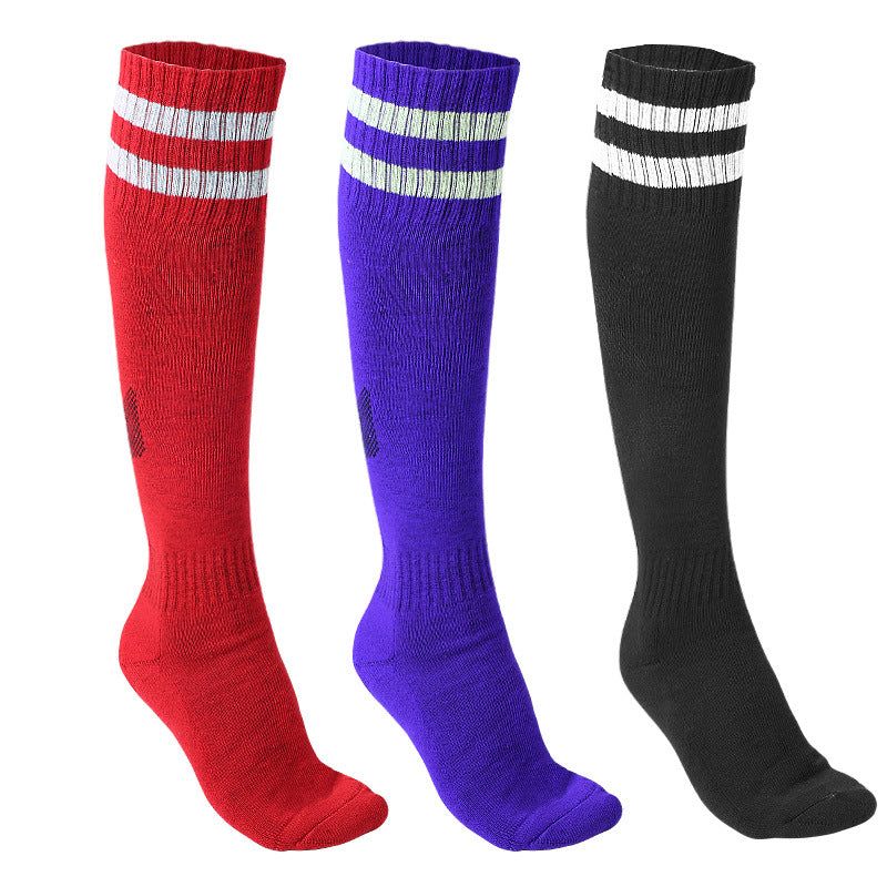 1 Pair of New Adult Sports Socks, Thick And Slip Leg Sports Socks, Thick And Slip, Breathable Leg, Wear, Shock-Absorbing, High-Elasticity And Snug Fit, Competitive Training Running Long Socks