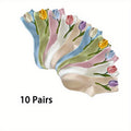 10\u002F20\u002F30 Pairs of New Women'S Spring And Autumn Boneless Socks, Tulip Mid-Length Socks, Sweet And Versatile Long Socks Suitable for All Seasons