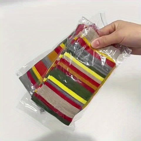 3-Pair Value Pack Women's Over-the-Knee Socks with Asymmetric Striped Design, European and American Trendy Rainbow Style, Rainbow-Colored Sporty Style