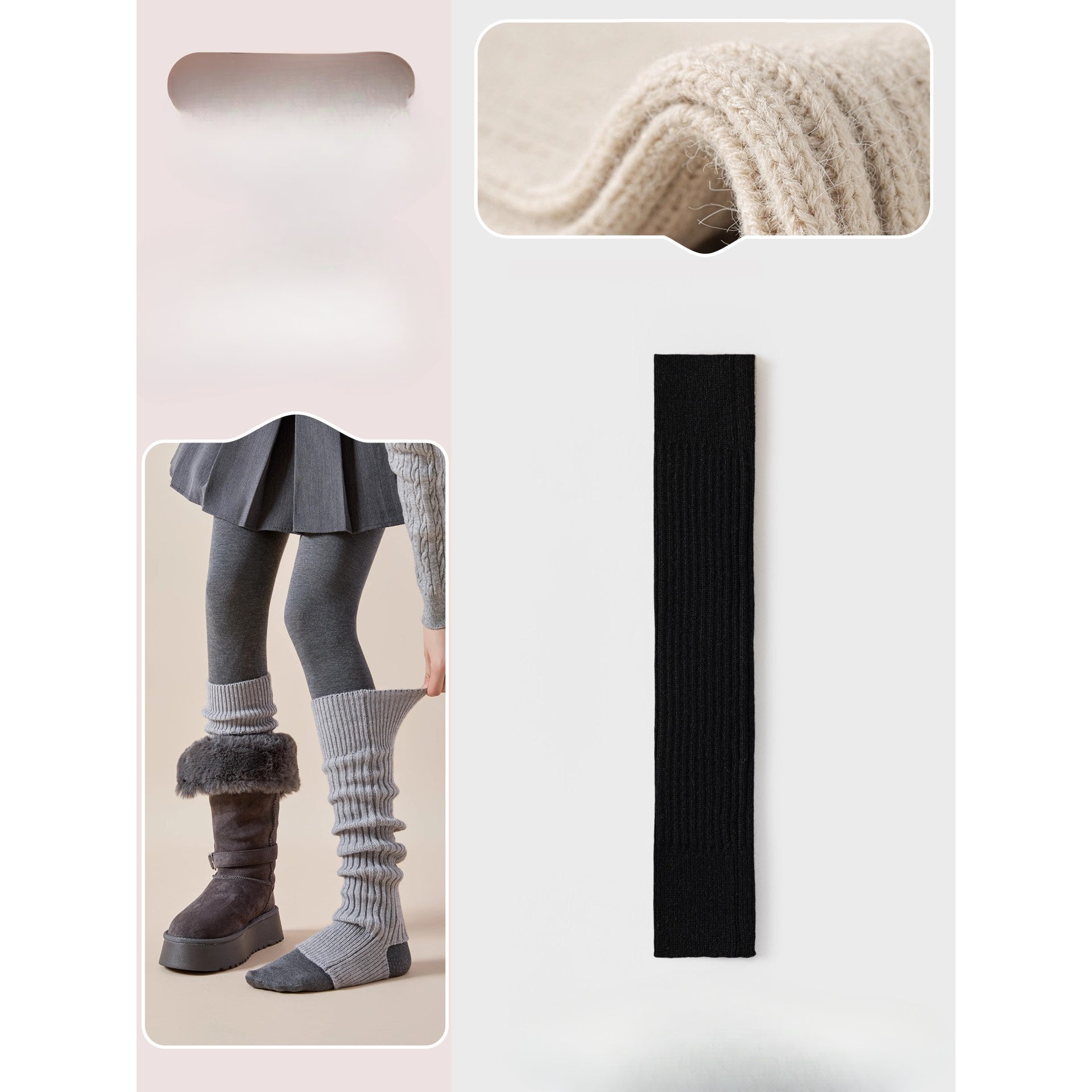 Women' Thickened Warm Sock Covers Suitable for Boots - Winter Calf Covers, Long Tube, Machine Washable Weather Socks for Snow Boots, Outdoor Activities & Daily Wear (Winter)