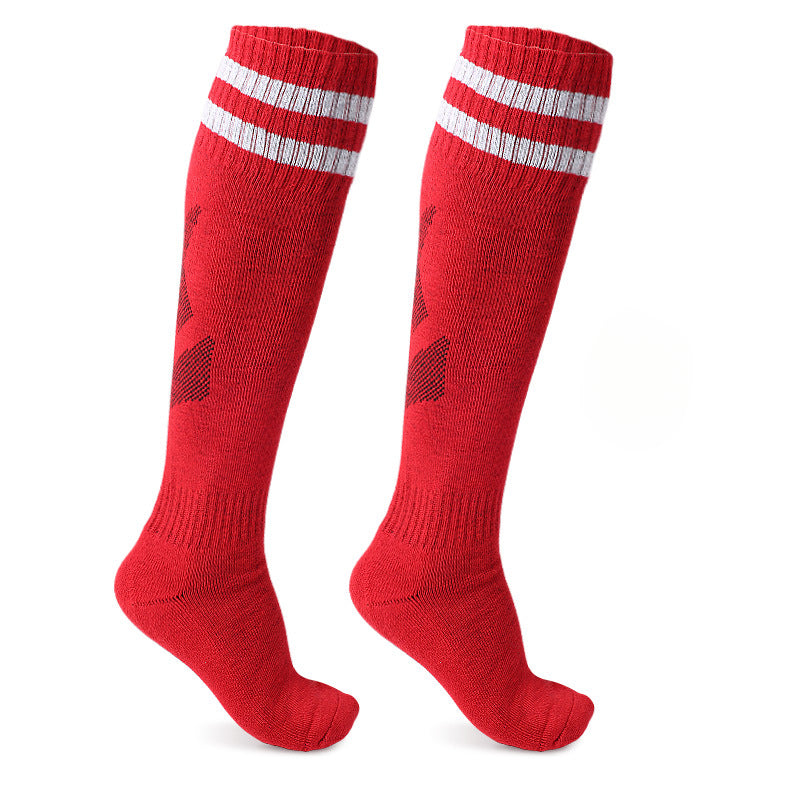 1 Pair of New Adult Sports Socks, Thick And Slip Leg Sports Socks, Thick And Slip, Breathable Leg, Wear, Shock-Absorbing, High-Elasticity And Snug Fit, Competitive Training Running Long Socks