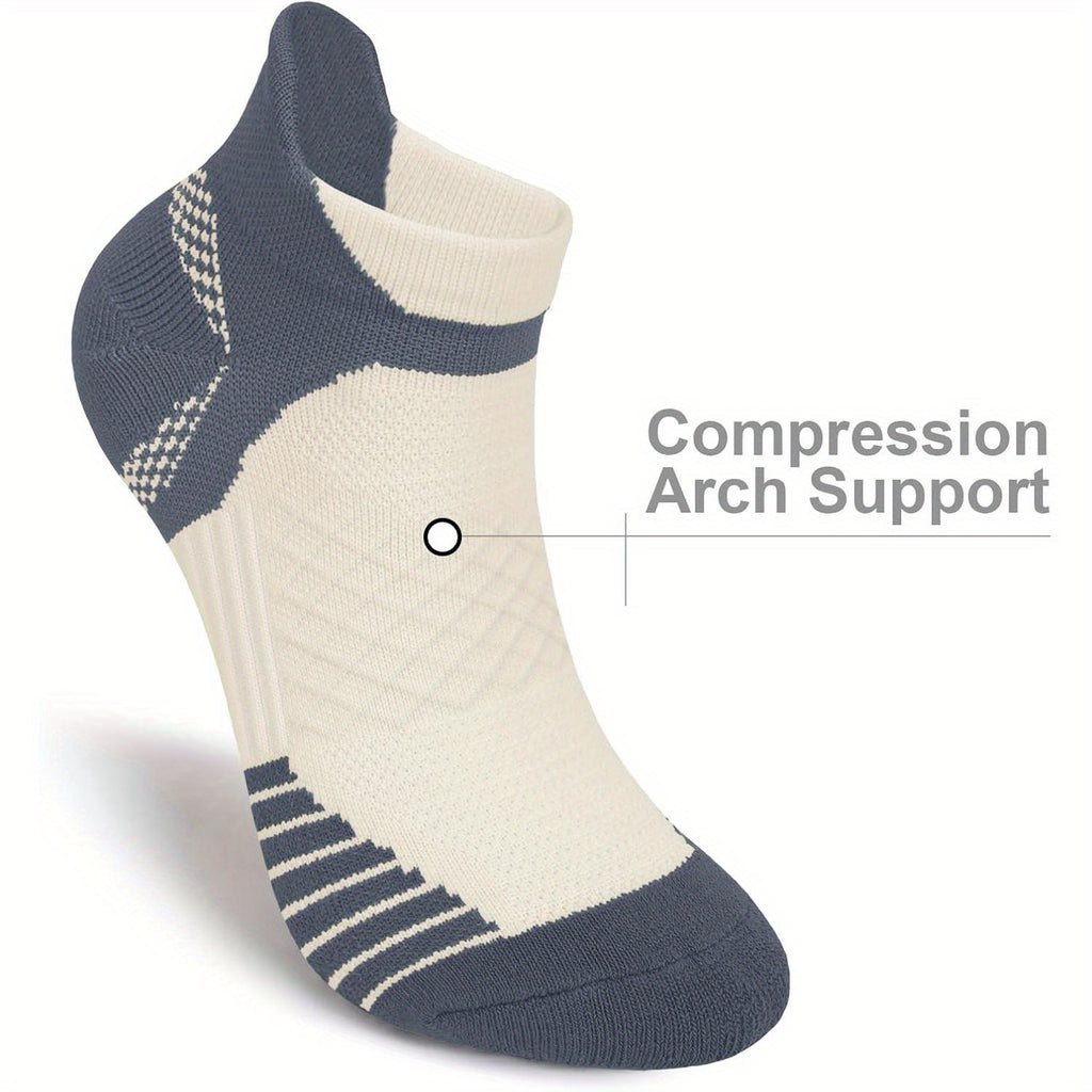 Men's and Women's Ankle Compression Socks 6 Pairs of Low Cut Running Socks
