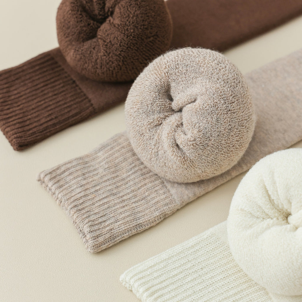3 Pairs Merino Wool Socks, Women'S Knee-High Socks, Winter Warm
