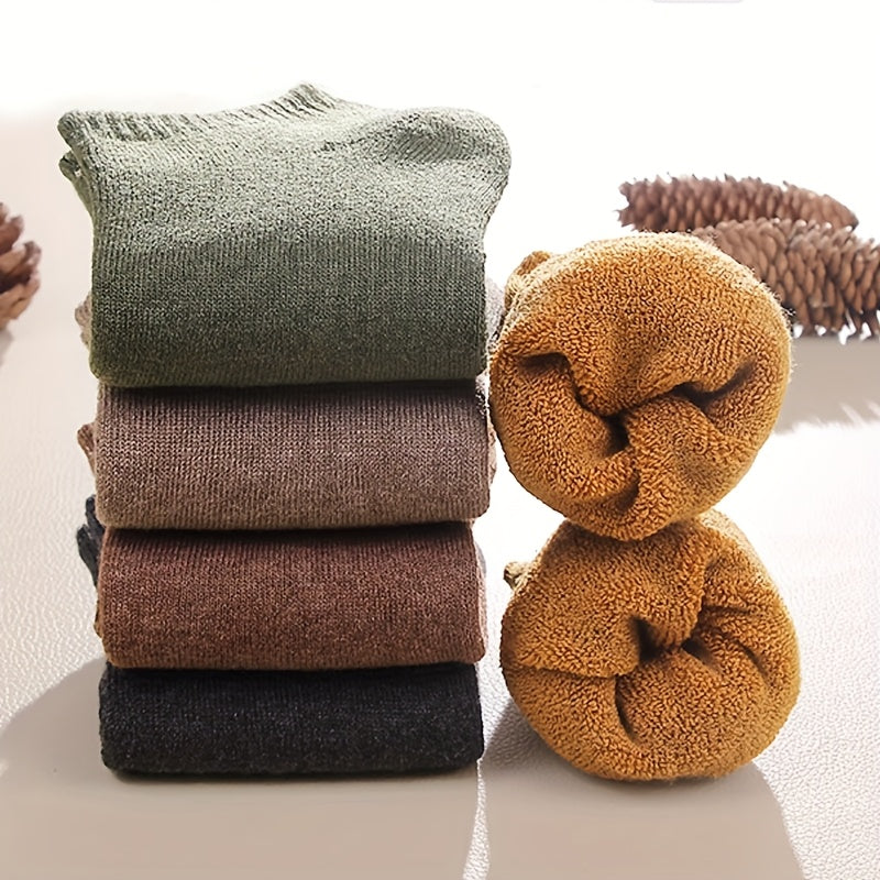 8 Pairs of Autumn\u002FWinter Short Novelty Solid Color Warm Sweat-Absorbent Simple -Lined Soft Comfortable Unisex Ankle Socks