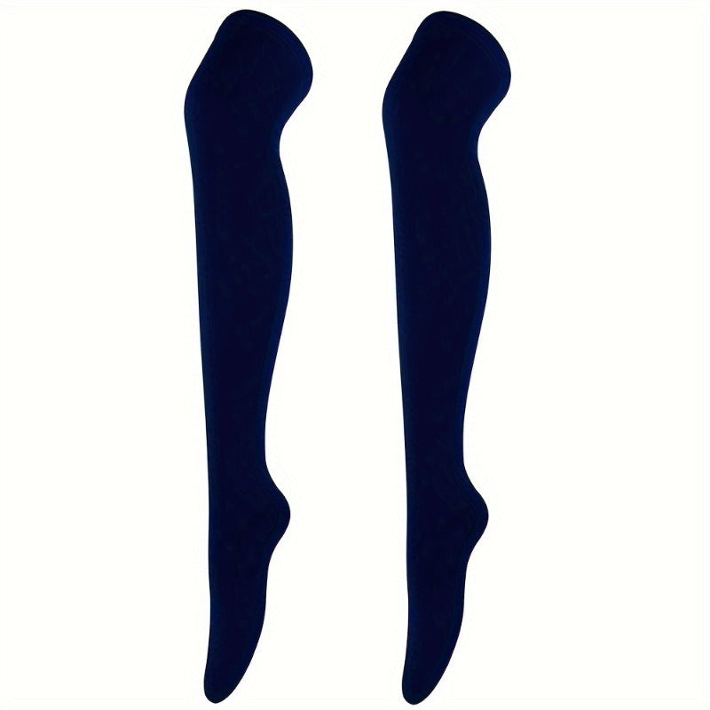6pcs Women'S Elegant Solid Color Thigh-High Knee Socks - Glossy Finish, Smooth Texture, All-Season Wear, \u002FElastane Blend (Machine Washable\u002FDry Cleanable) - Shiny Tights for Parties, Casual & Casual Attire - Comfortable Stretch Fit