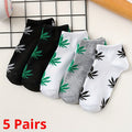 5 Pairs of Men's Short Maple Leaf Socks  Four Seasons Men's Boat Socks
