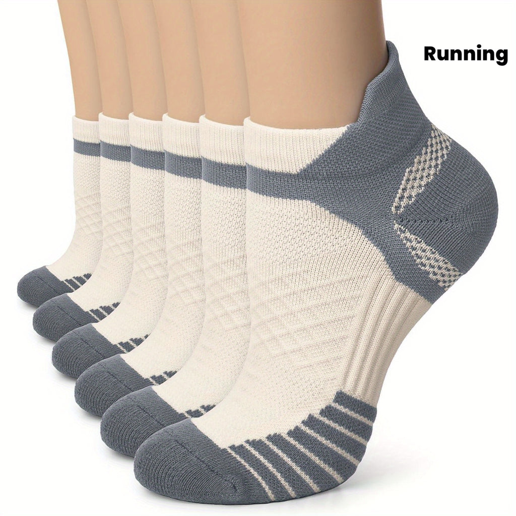 Men's and Women's Ankle Compression Socks 6 Pairs of Low Cut Running Socks