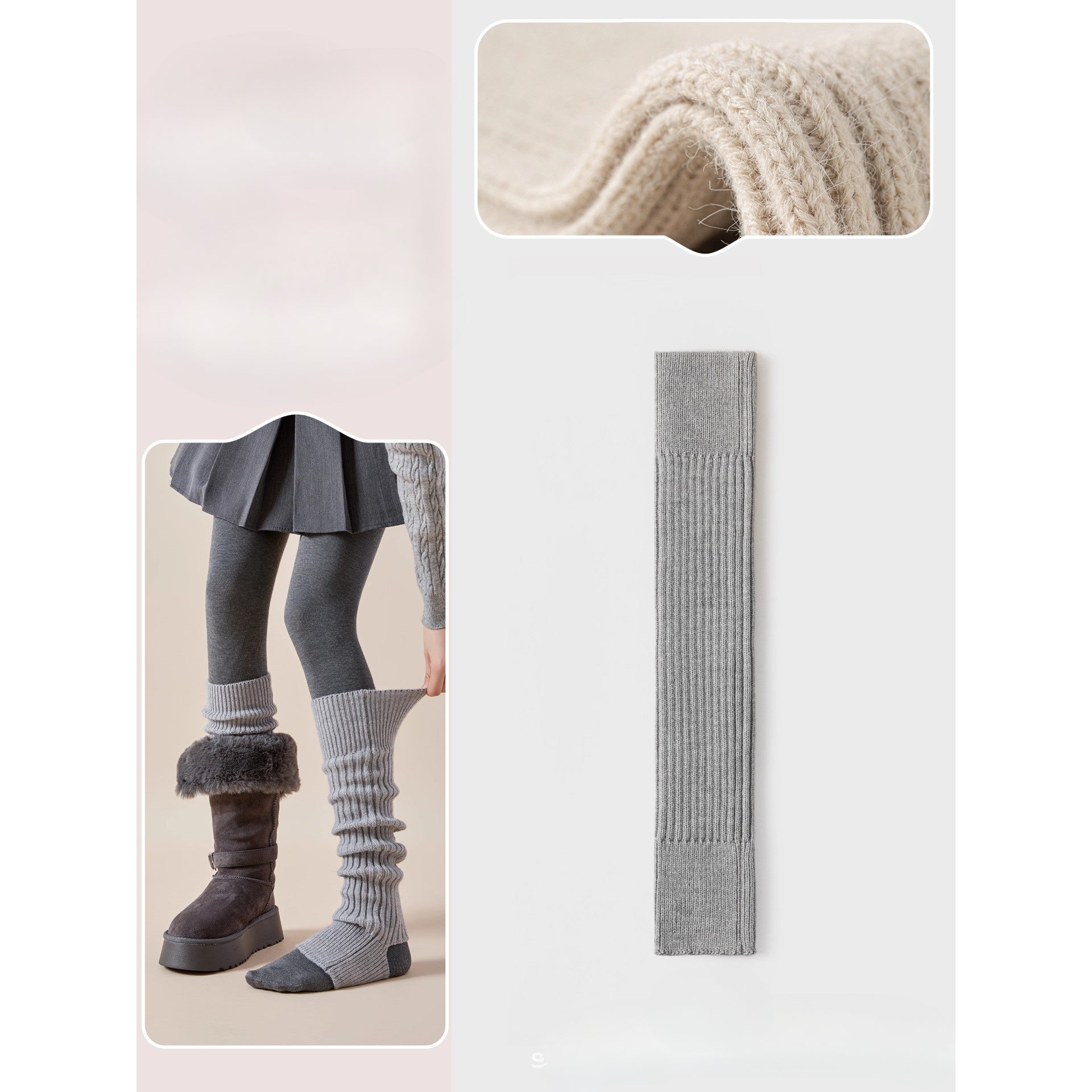 Women' Thickened Warm Sock Covers Suitable for Boots - Winter Calf Covers, Long Tube, Machine Washable Weather Socks for Snow Boots, Outdoor Activities & Daily Wear (Winter)