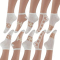 8\u002F10 Pairs Summer Thin Cool Breathable Hollow Glass Socks Ultra-Thin Mesh Cassette Short Socks